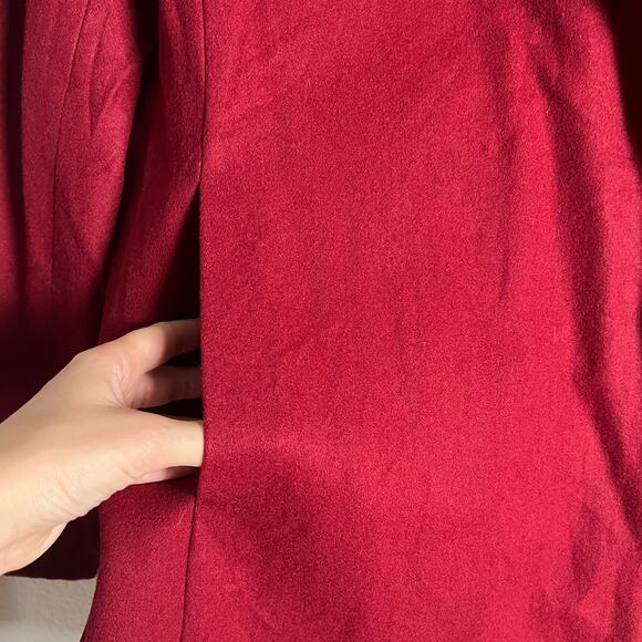 Calvin Klein Women’s Red Wool Blend Shawl Collar Coat Size 12 - Picture 10 of 12